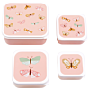 Lunch/Snack box set, 4 st - Butterflies - A little Lovely Company
