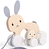 Dragleksak - Kaninmamma med kaninunge -  Bigjigs. Rolig leksak och fin doppresent