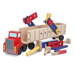 Lastbil i trä med verktygslåda - röd - Melissa & Doug