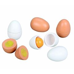 Leksaksmat - Ägg i trä - 6 st i en äggkartong