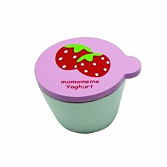 Leksaksmat - Yoghurt i trä - jordgubb - MaMaMeMo