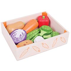 Leksaksmat - Låda med grönsaker - Bigjigs