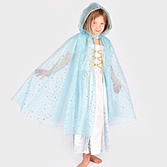 Prinsesscape strålande ljusblå, 3-8 år - Den Goda Fen. Utklädning