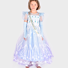Prinsessklänning Ellie ljusblå, 6-8 år - Den goda fen. Utklädning