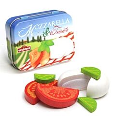 Leksaksmat - Mozzarella och tomat i plåtask