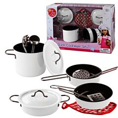 Grytset - non-stick - vit - 11 delar - Magni