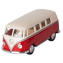 Modellbil i metall - Volkswagen Classical Bus (1962) orange - Goki. Rolig leksaksbil