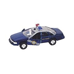 Bil i metall - Sonic state rescue, polisbil med ljud - blå