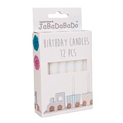 Stearinljus till födelsedagståg - vita 12 st - Jabadabado