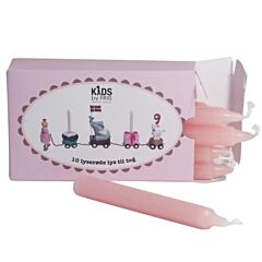 Stearinljus till födelsedagståg - rosa 10 st - KIDS by FRIIS