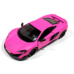 Modellbil i metall - MCLAREN 675 LT - mörk rosa. Leksak
