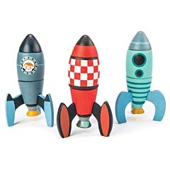 Stapeltorn - raket - set med 3 st - Tender Leaf Toys