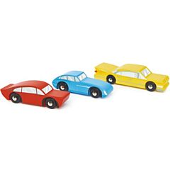 Träbilar - 3 bilar - retro - Tender Leaf Toys