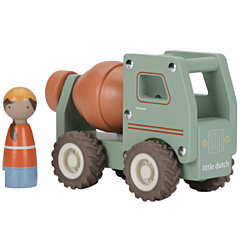 Little Dutch - Cementbil i trä med gummihjul. Leksaksbil