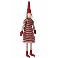 Maileg Tomtenisse - Pixy size 4 flicka - Stickad klänning. Maileg jul