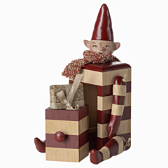 Maileg julpynt - Tomte med låda - Röd, Jul