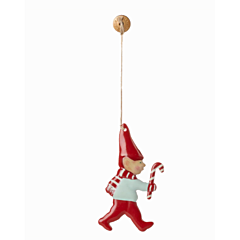 Maileg julpynt - Tomtenisse med polkagris att hänga upp, metall. Jul