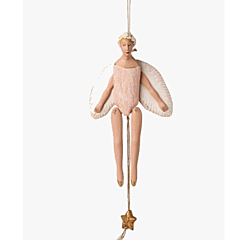 Maileg julpynt - Ängel sprattelgubbe med gloria, Liten - Rosa. Jul