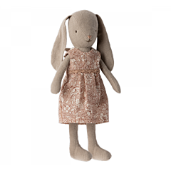 Maileg kanin - size 1, blommig klänning - flicka med långa öron. Leksak