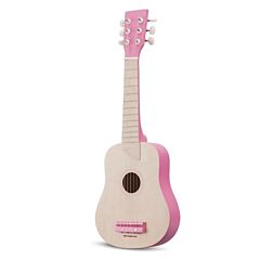 Gitarr i trä - natur/rosa - New Classic Toys