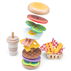 Leksaksmat - Stapelbar hamburgare set - New Classic Toys. Leksak