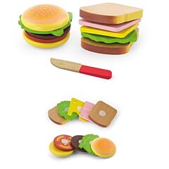 Leksaksmat - Bygg en sandwich & hamburgare - New Classical Toys 