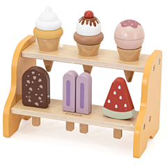 Leksaksmat - Ställ med 6 glass i trä - Polar B. Leksak