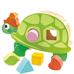 Klosslåda i trä - sköldpadda - Tender Leaf Toys. Rolig leksak